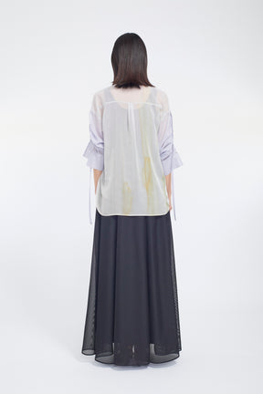 Narcissus print shirt (Blue)