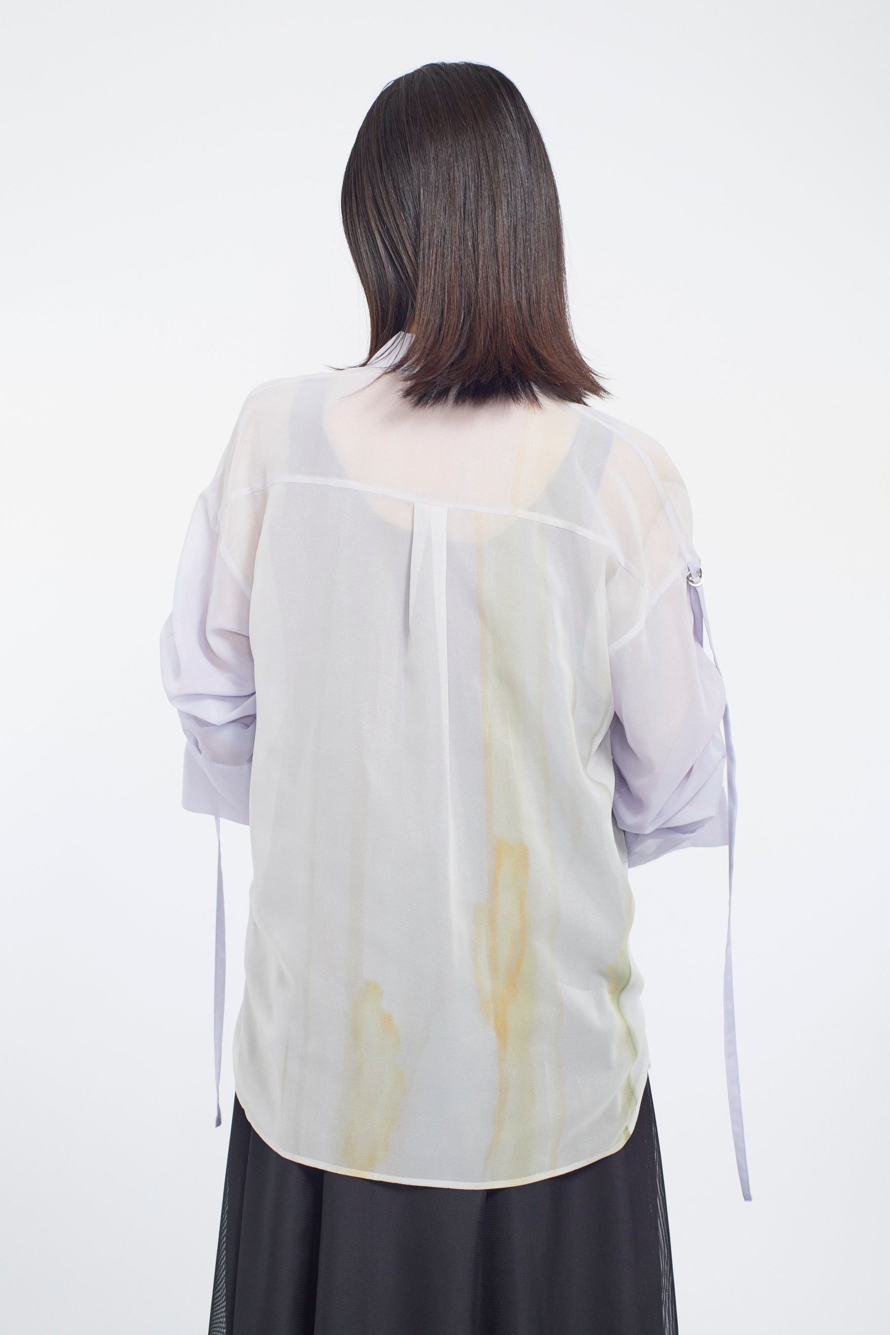 Narcissus print shirt (Blue)