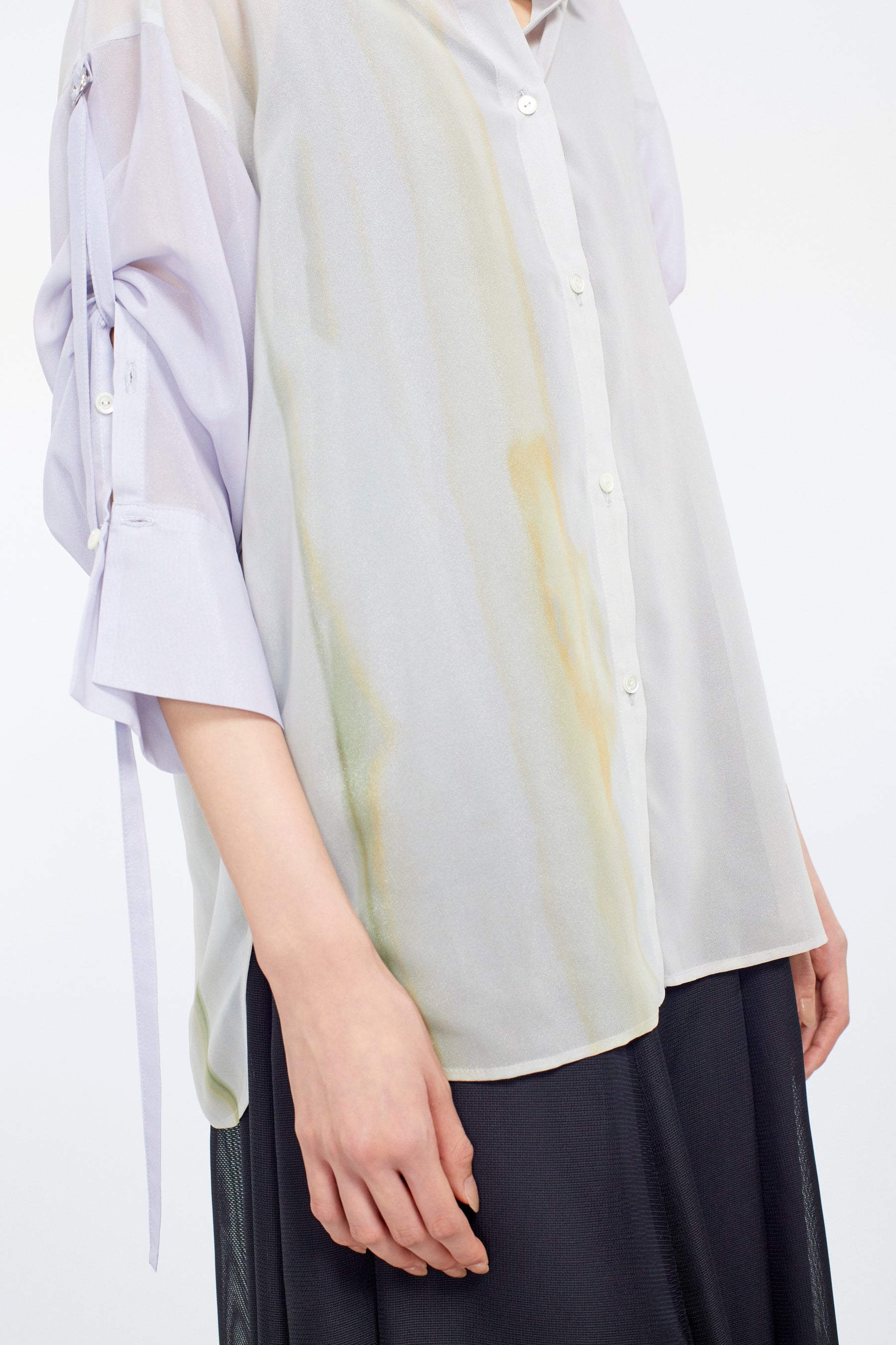 Narcissus print shirt (Blue)