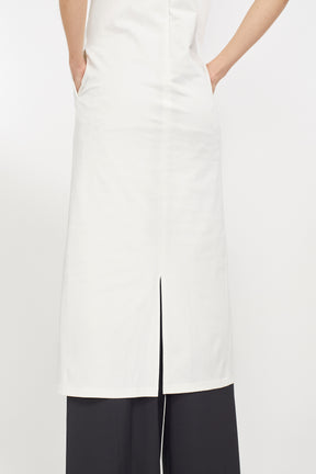 Framed embroidered jersey dress (White)