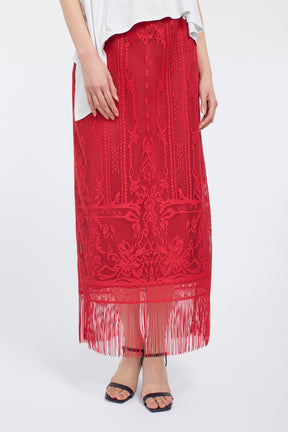 Mirror lace skirt (Red)