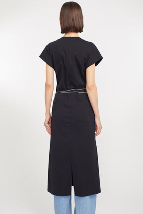 Framed embroidered jersey dress (Black)