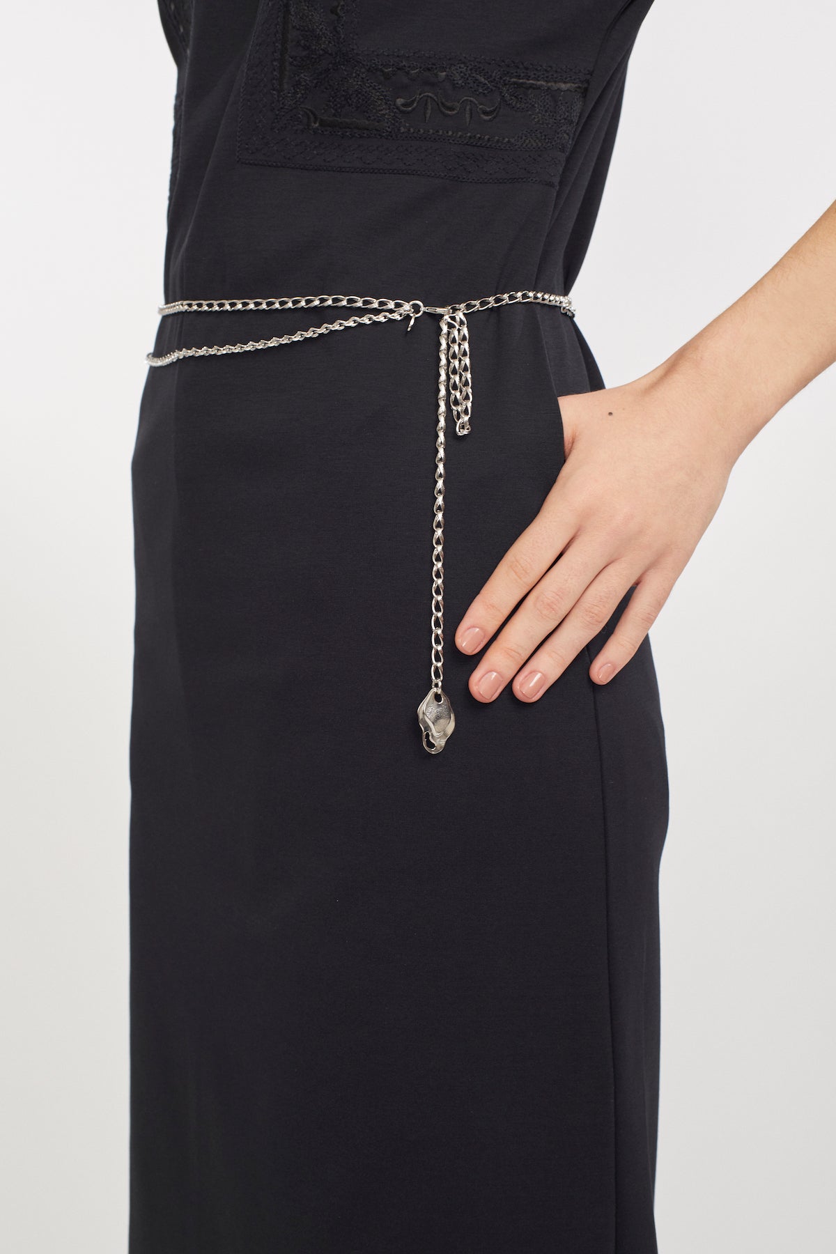 Petal chain belt (Silver)