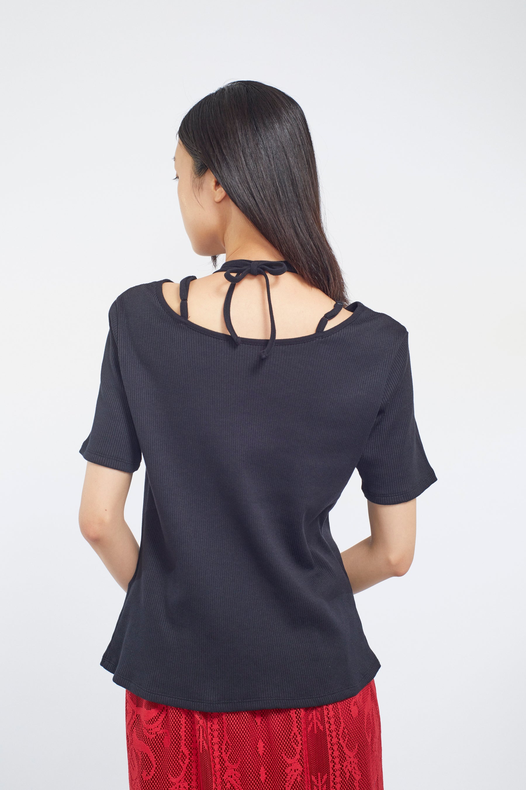 Ivy halfsleeve tops (Black)