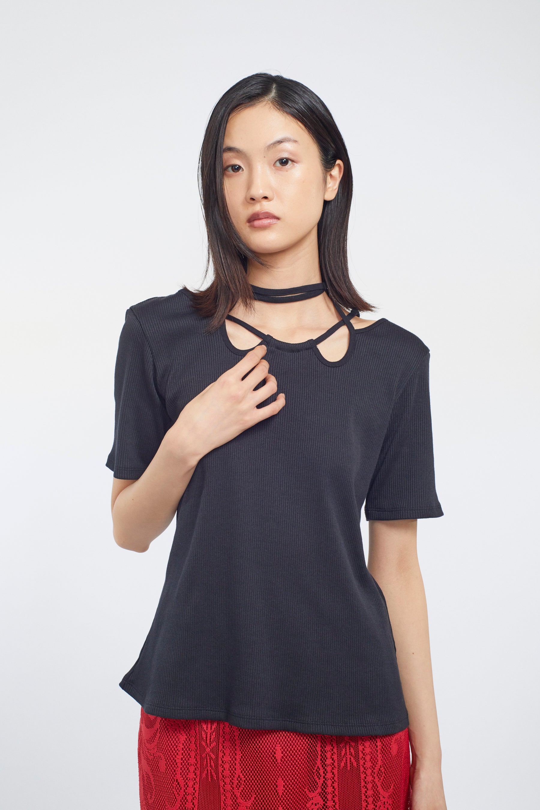 Ivy halfsleeve tops (Black)
