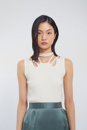 Glitter ivy tank (White)