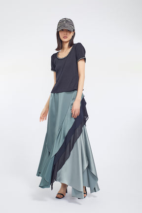 Scallop embroidered tops (Black)