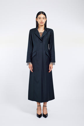 Classic lace jacket dress (Dark green)