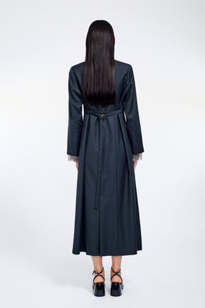 Classic lace jacket dress (Dark green)