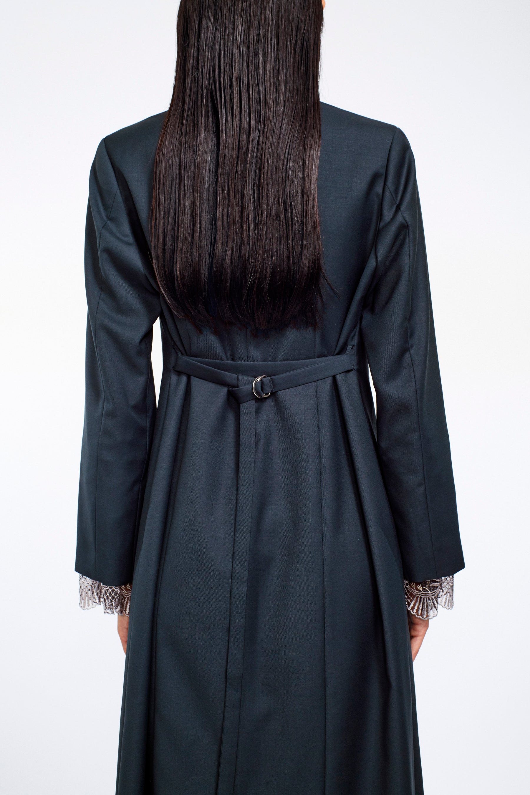 Classic lace jacket dress (Dark green)