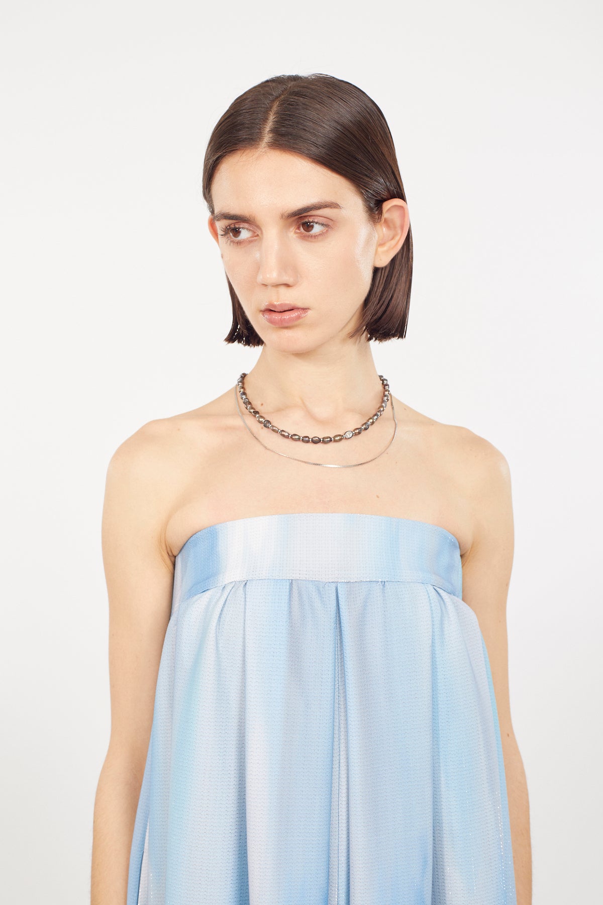 Faint pearl necklace (Silver)