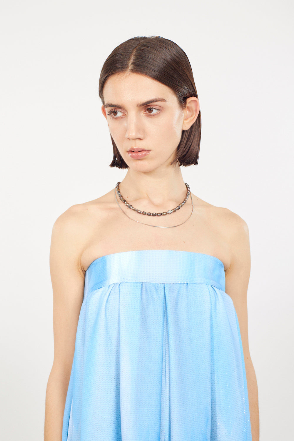Faint pearl necklace (Silver)
