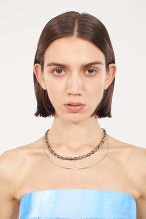 Faint pearl necklace (Silver)