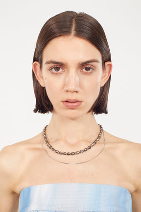 Faint pearl necklace (Silver)