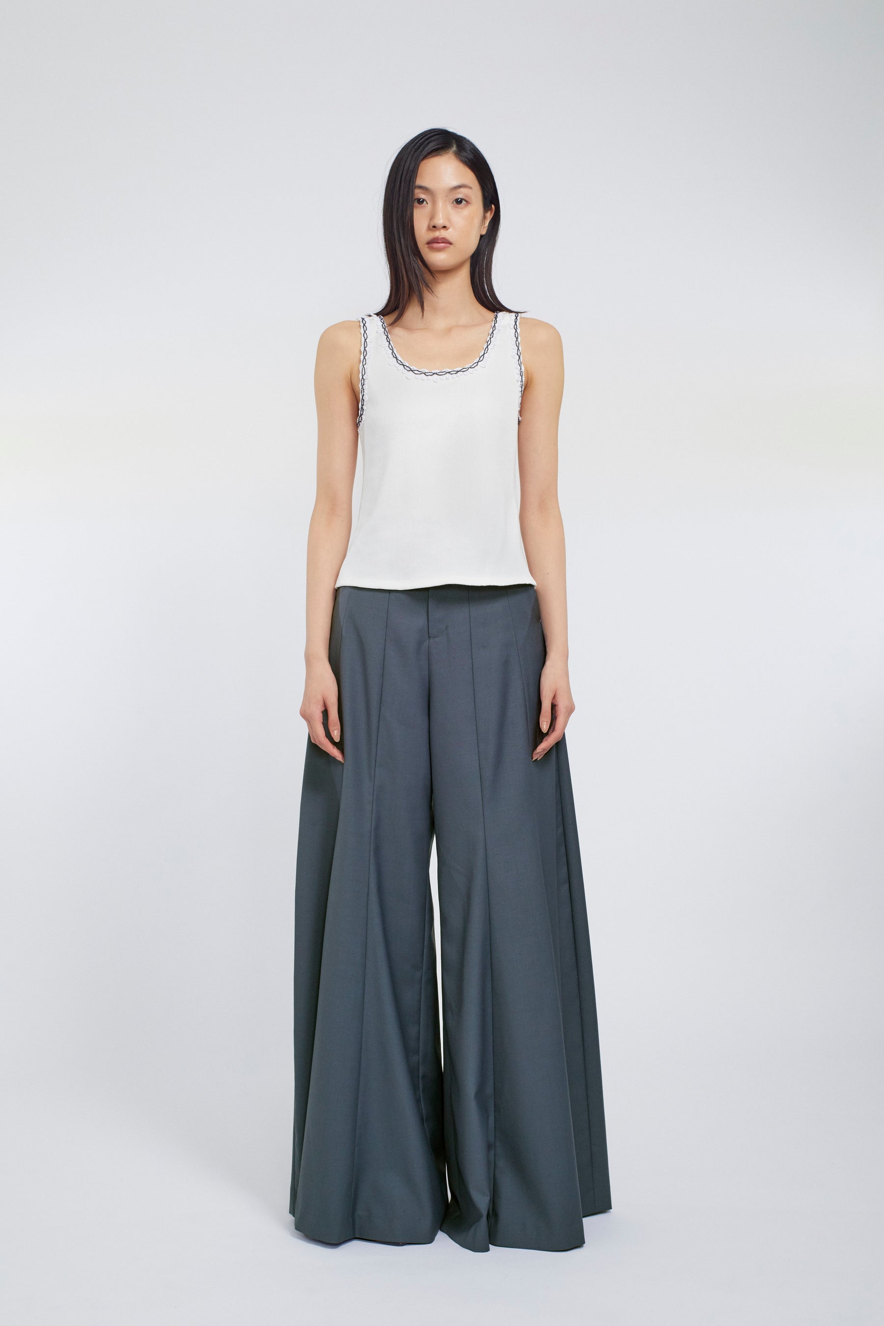 Barrel flare trousers (Blue)