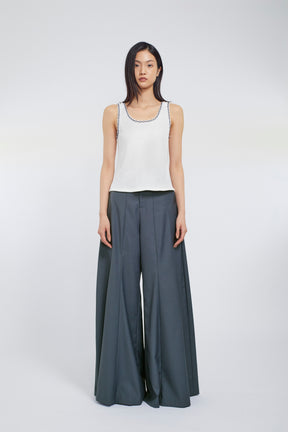 Barrel flare trousers (Blue)