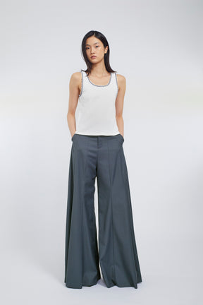 Barrel flare trousers (Blue)