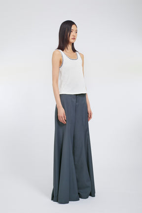 Scallop embroidered tank (White)