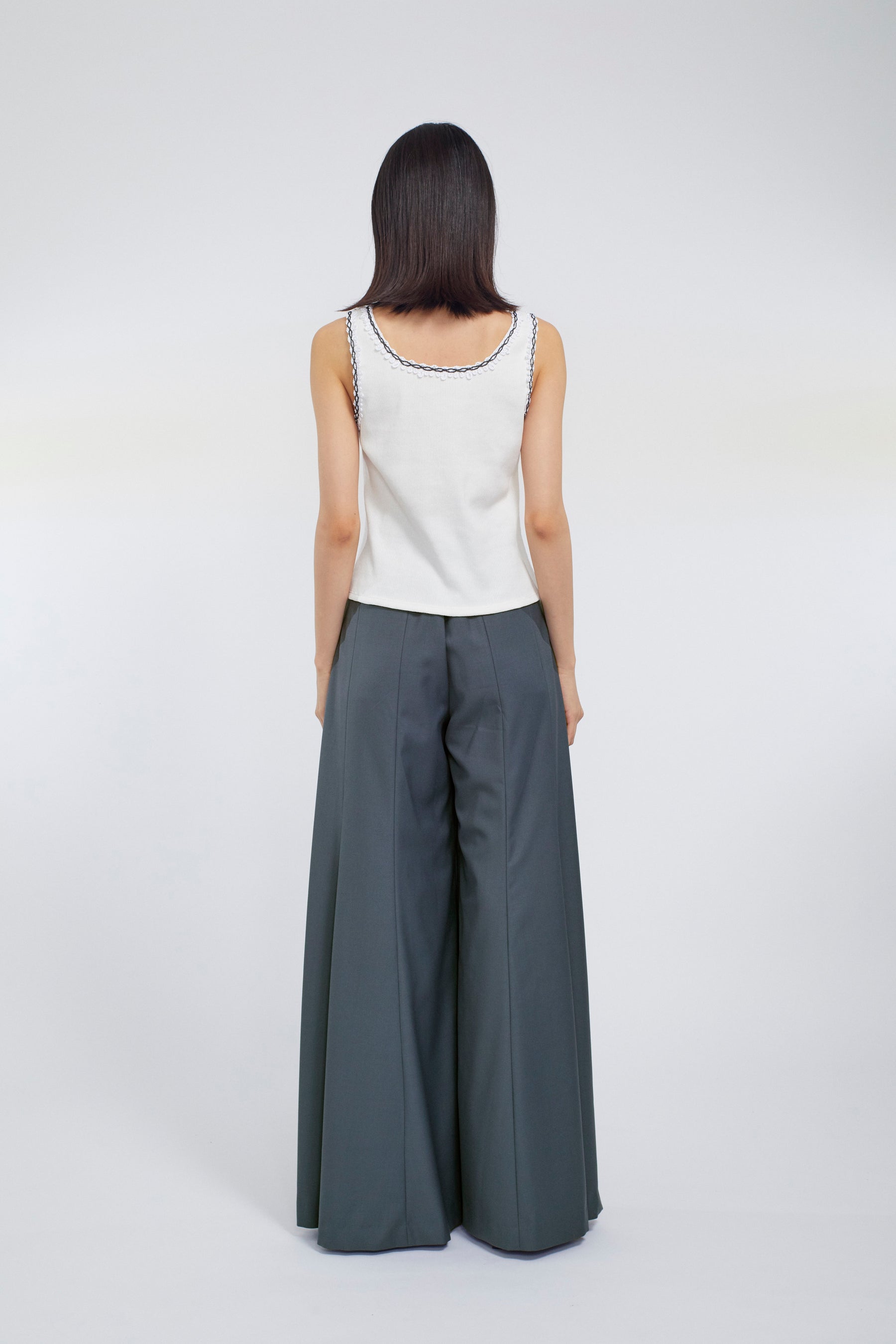 Barrel flare trousers (Blue)