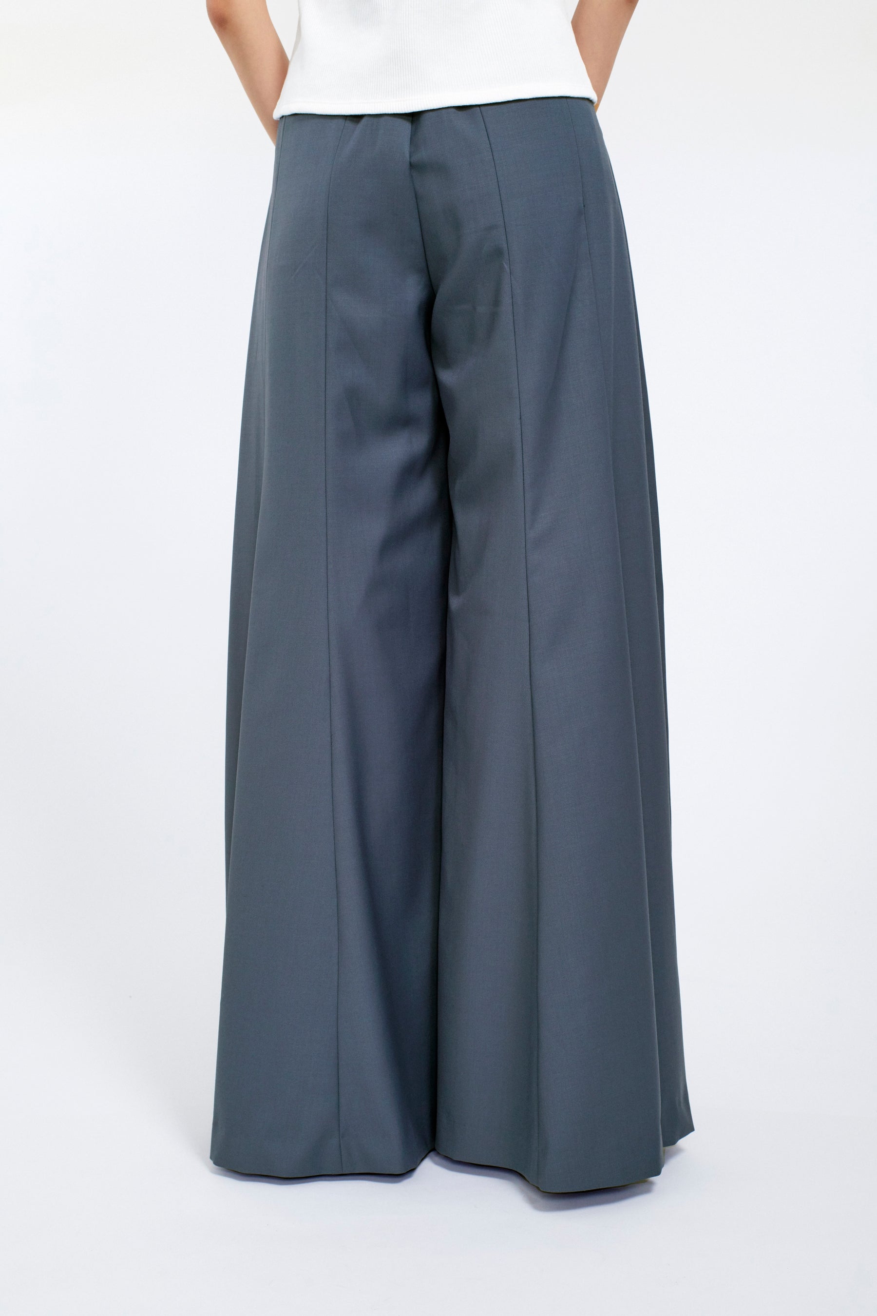 Barrel flare trousers (Blue)