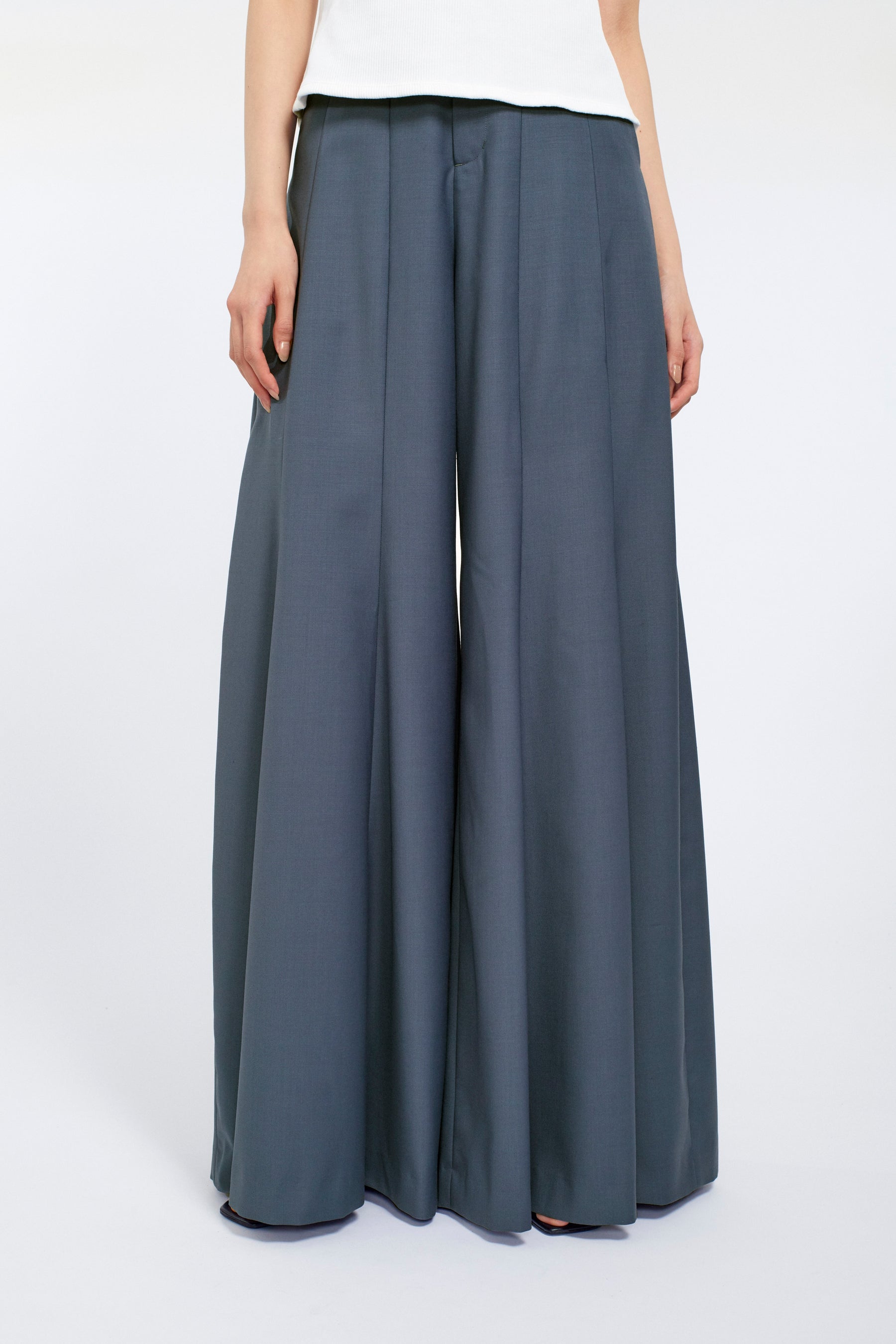Barrel flare trousers (Blue)