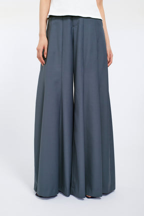 Barrel flare trousers (Blue)