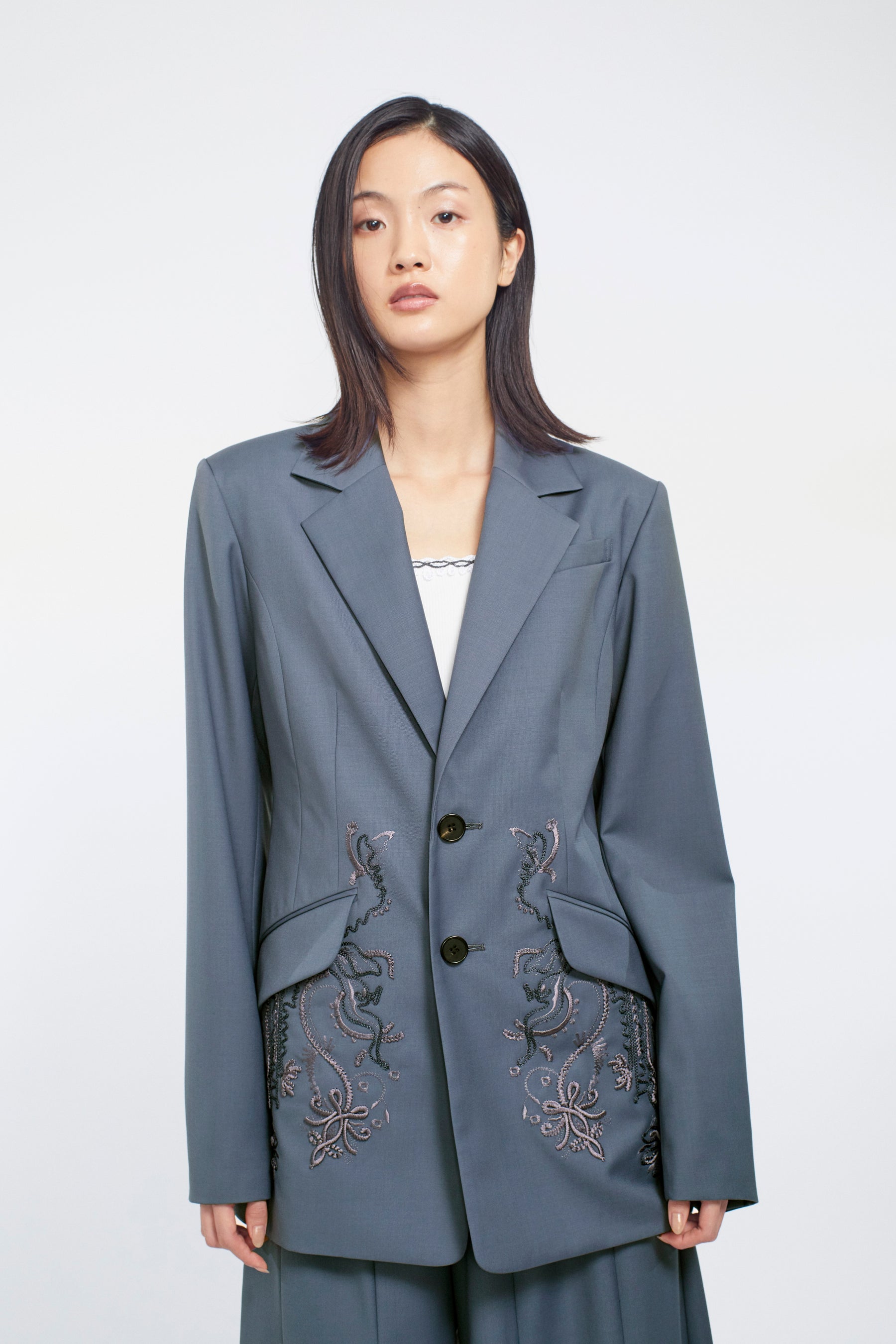 Surfacing embroidered jacket (Blue)