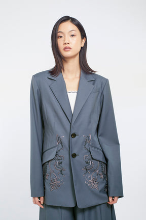 Surfacing embroidered jacket (Blue)