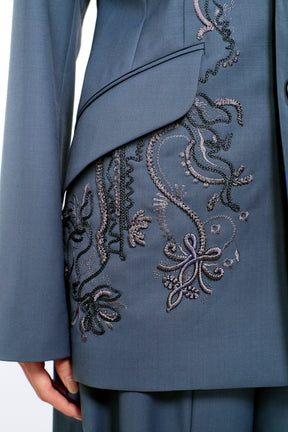 Surfacing embroidered jacket (Blue)