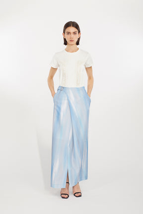 Framed embroidered jersey tops (White)