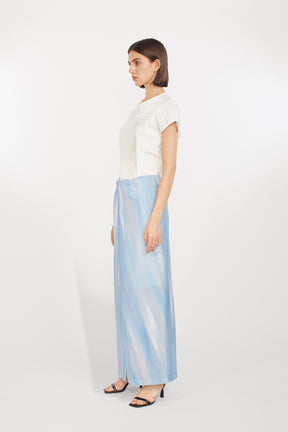 Framed embroidered jersey tops (White)