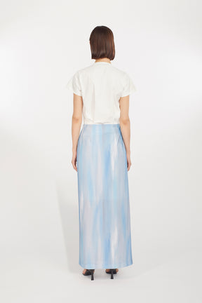 Framed embroidered jersey tops (White)