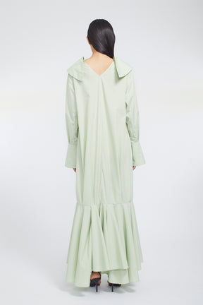 Droplet flower embroidered shirt dress (Light green)