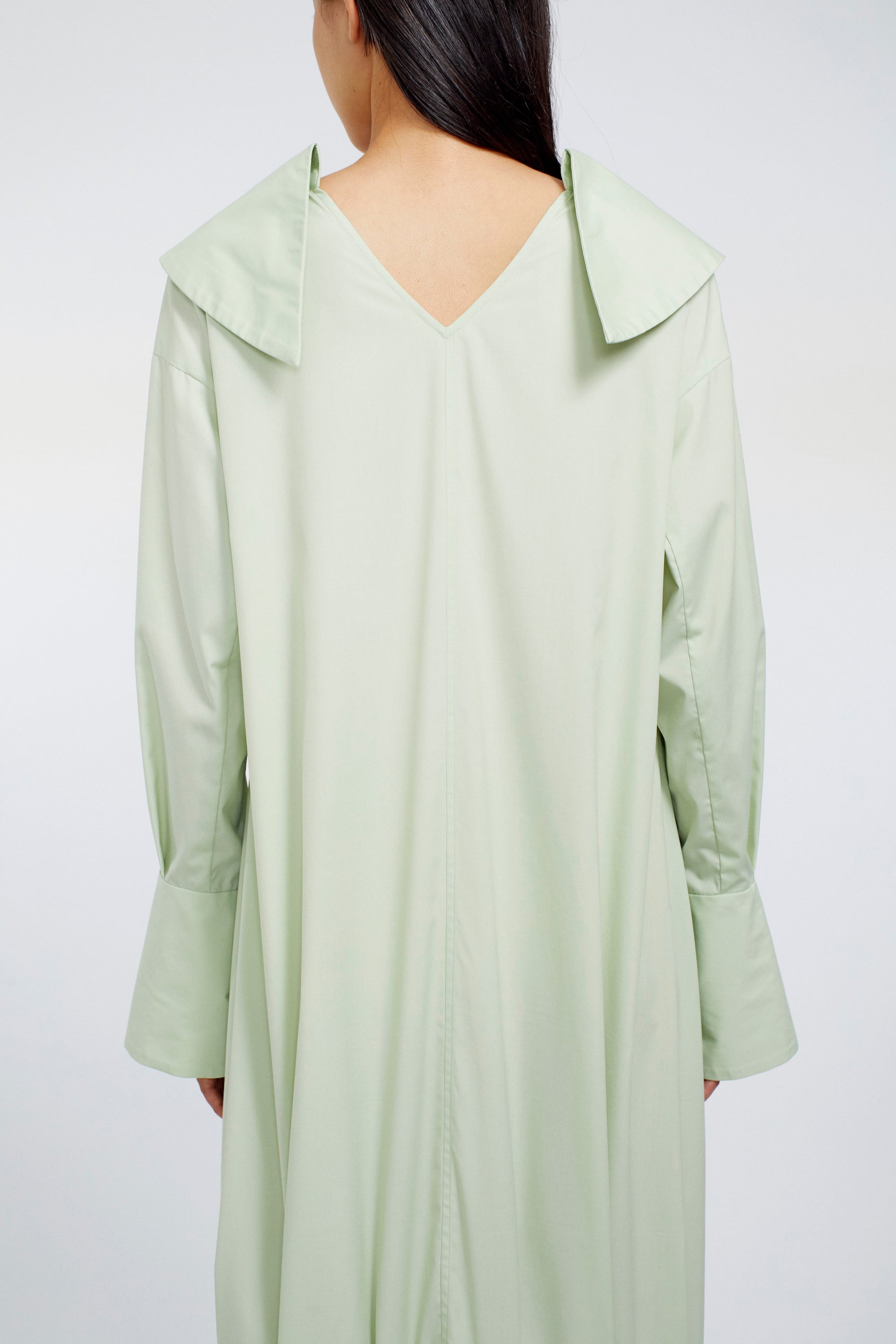 Droplet flower embroidered shirt dress (Light green)
