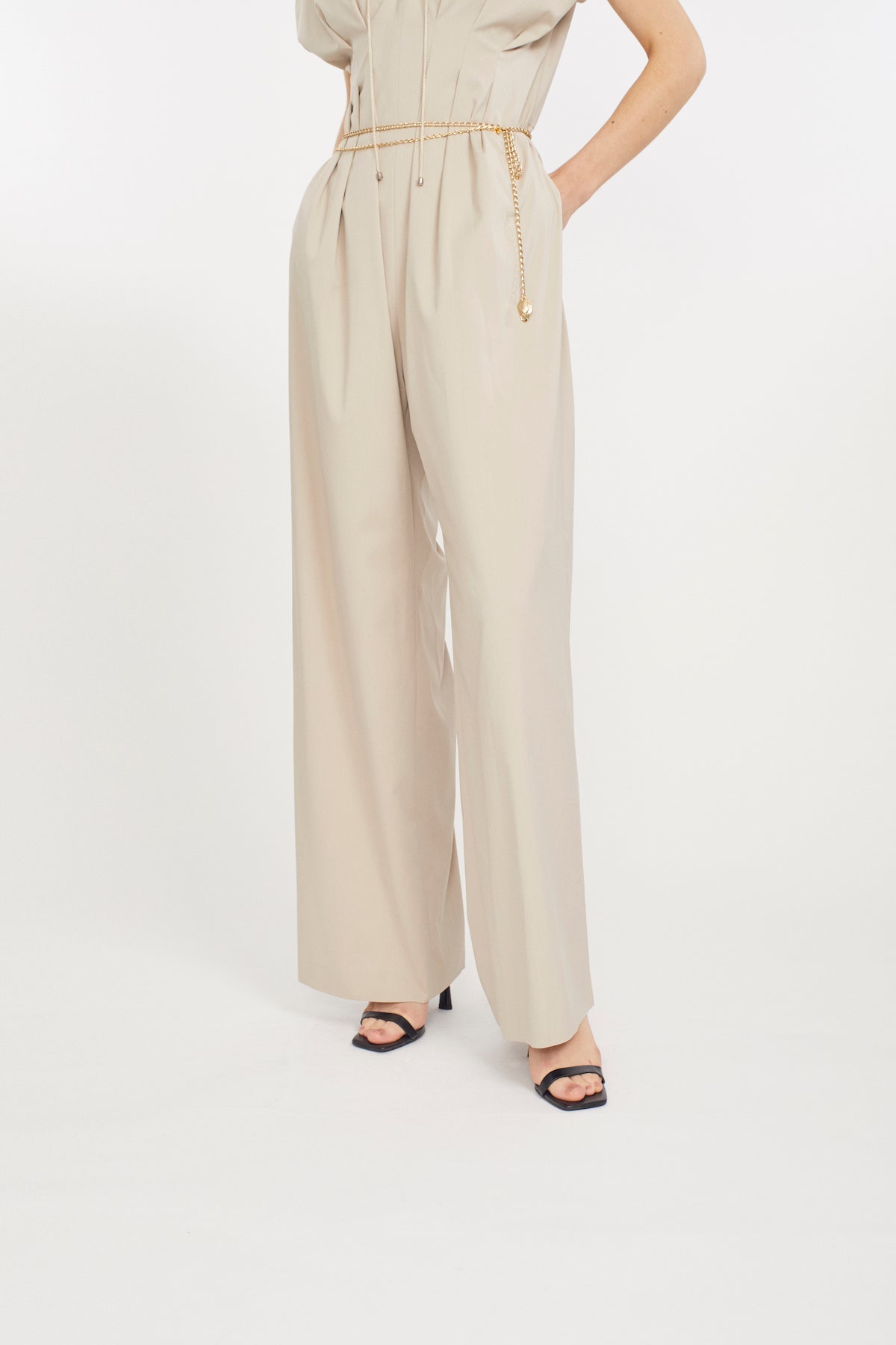 Glimmer embroidered jumpsuit (Beige)