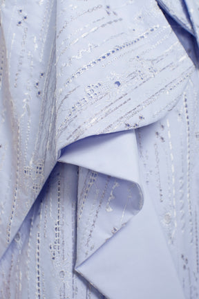 Swaying stripe embroidered dress (Blue)
