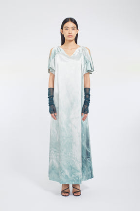 Water mirror print dress (Green)