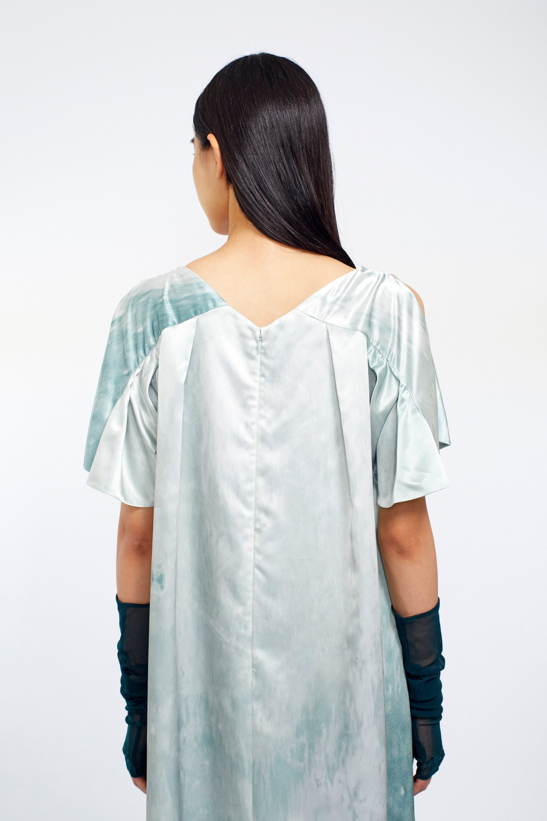 Water mirror print dress (Green)