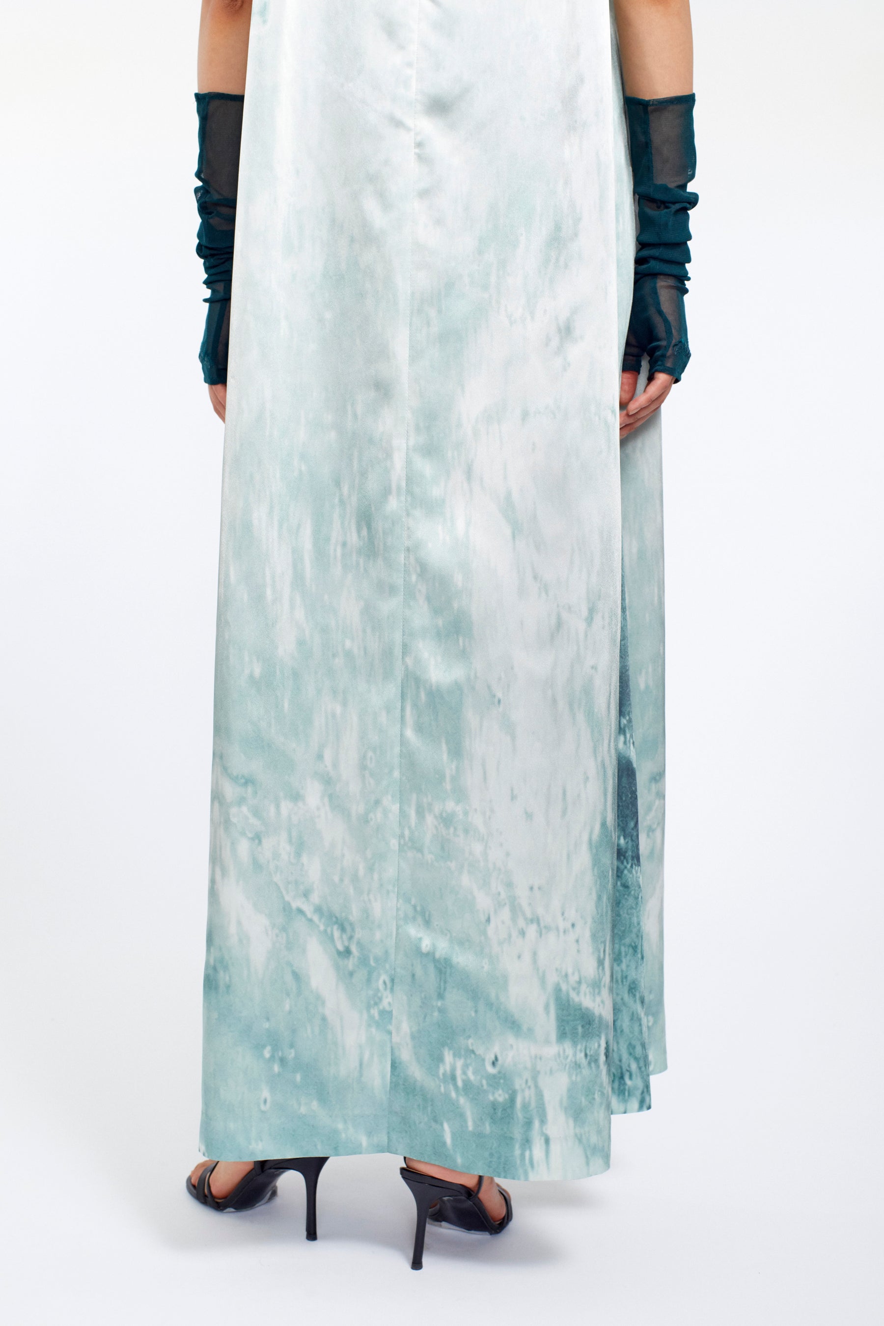 Water mirror print dress (Green)
