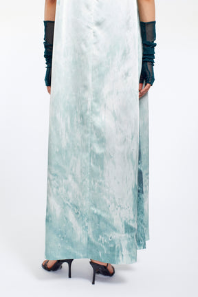 Water mirror print dress (Green)