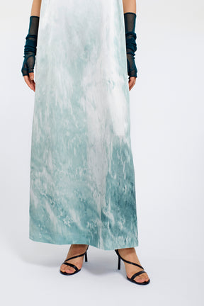 Water mirror print dress (Green)