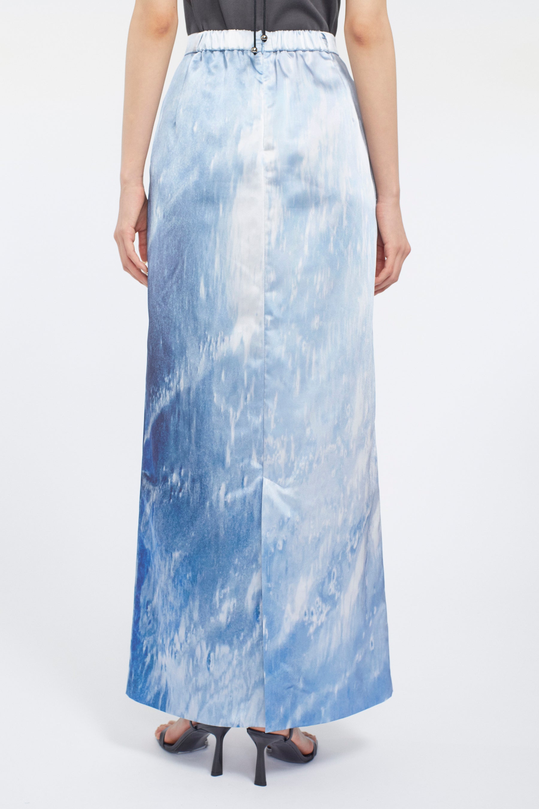 Water mirror print skirt (Blue)