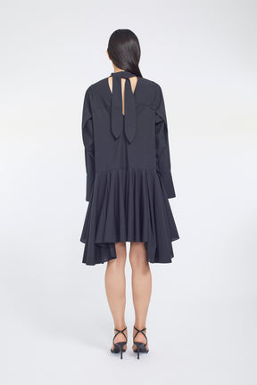Spray flare shirt dress (Black)