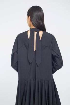 Spray flare shirt dress (Black)