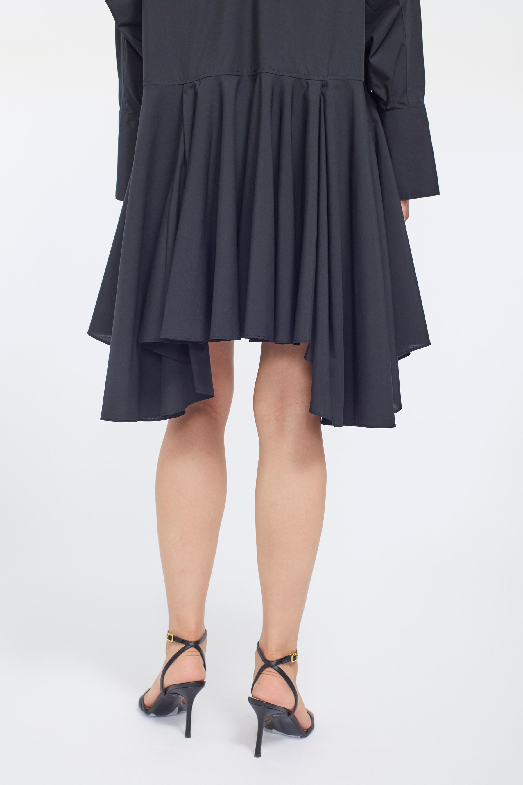 Spray flare shirt dress (Black)