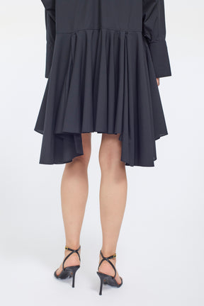 Spray flare shirt dress (Black)