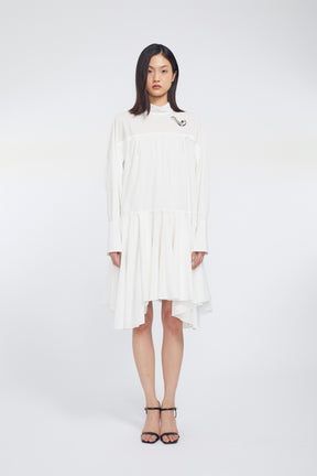 Spray flare shirt dress (White)