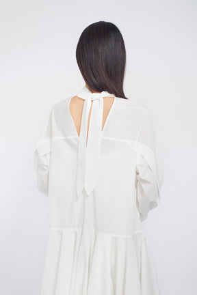 Spray flare shirt dress (White)