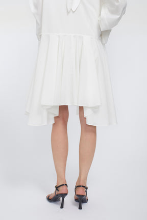 Spray flare shirt dress (White)