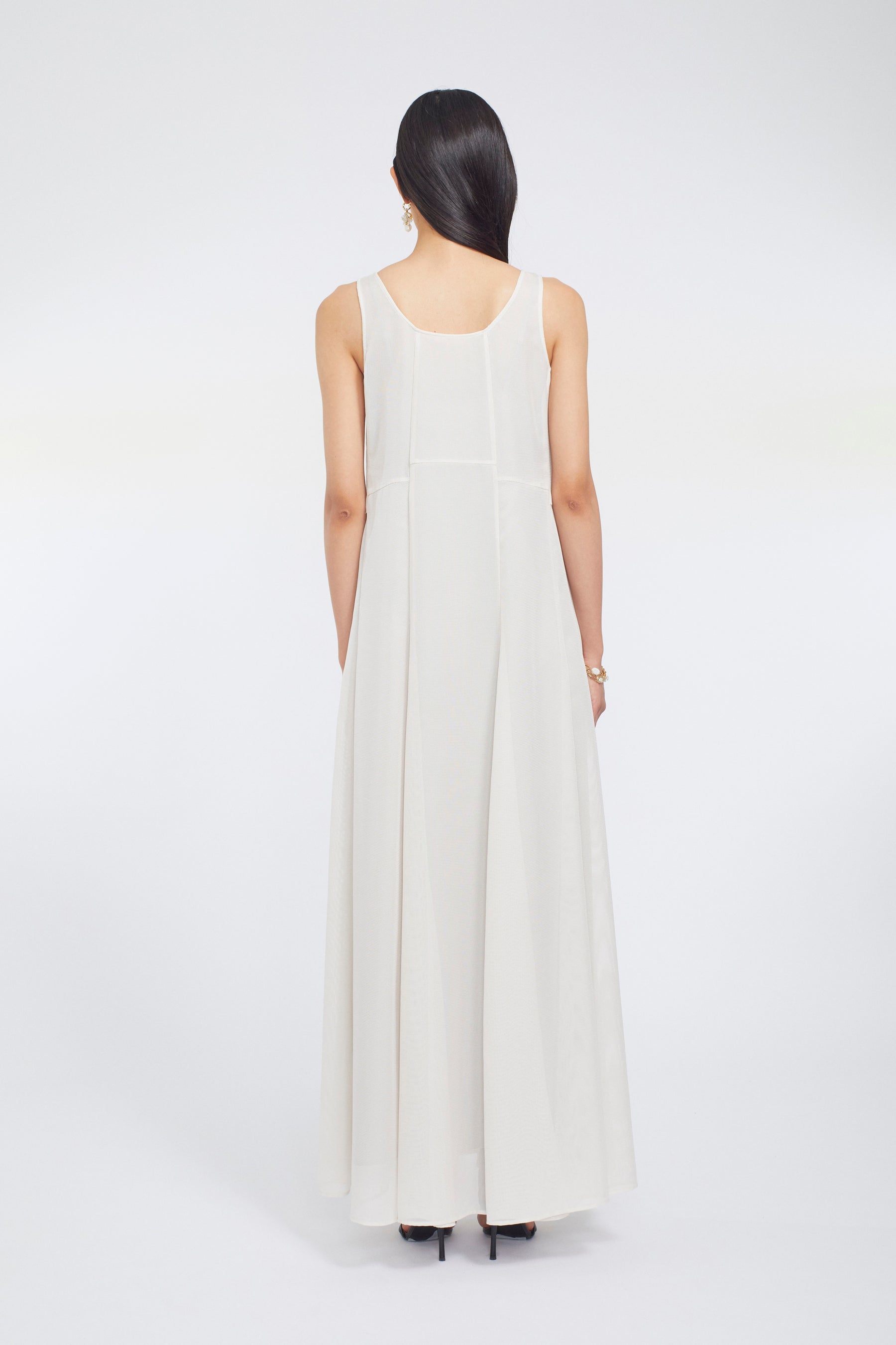 Loop embroidered mesh dress (Ivory)